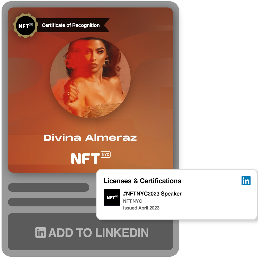 NFT Speaker Certificates for Linkedin