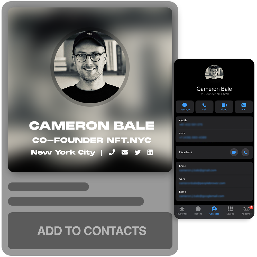 NFT Contact Cards